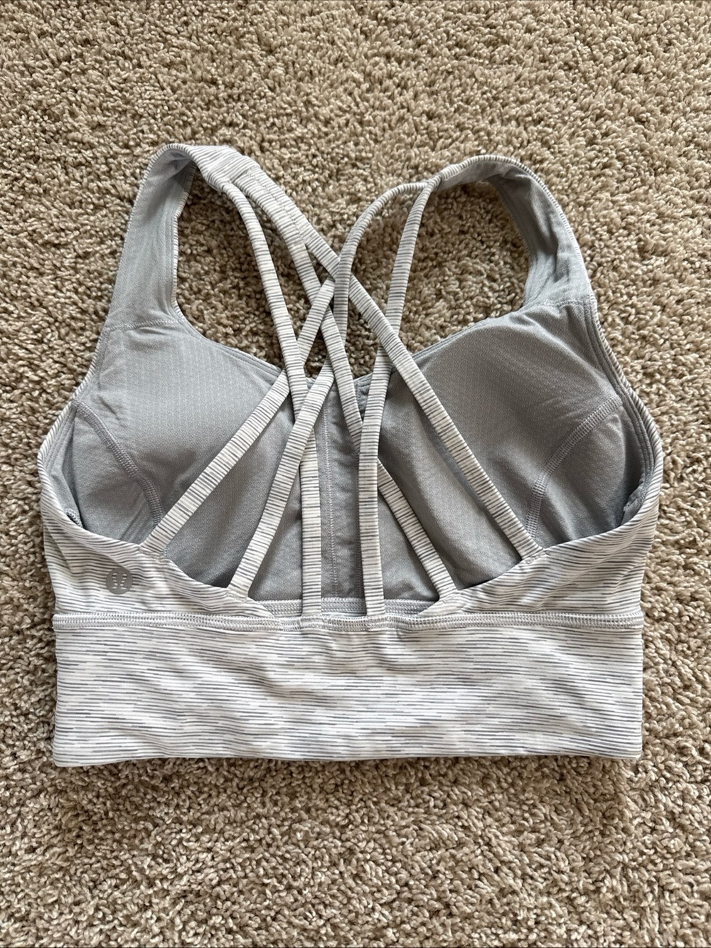 lululemon athletica Light Gray Strappy Sports Bra